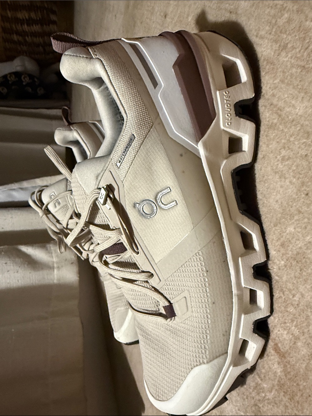 On Cloudtrail Women's Athletic Shoe in Beige/Tan